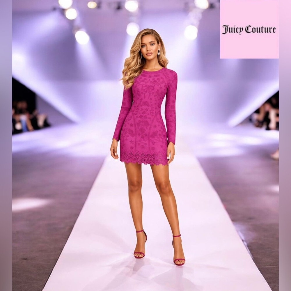 🛍️SALE🛍️ Juicy Couture Lace & Embroidered Dress “Pink Label”